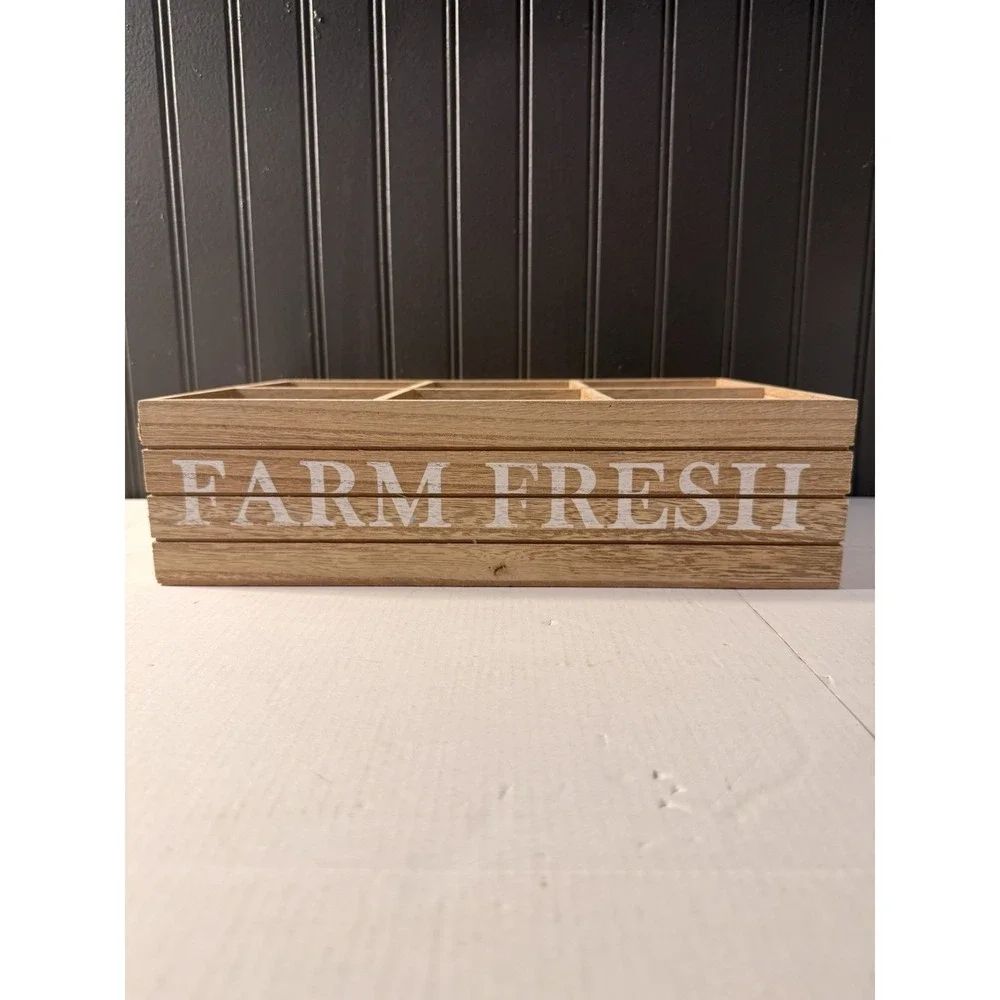 wood display box Farm Fresh Divided